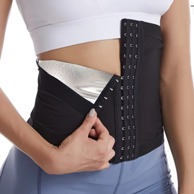 Women Abdomen Reducer Workout Sauna Suits Fitness Sweat Waist Trimmer Belt Waist Trainer Fat Burning Belly Slimming Corsets
