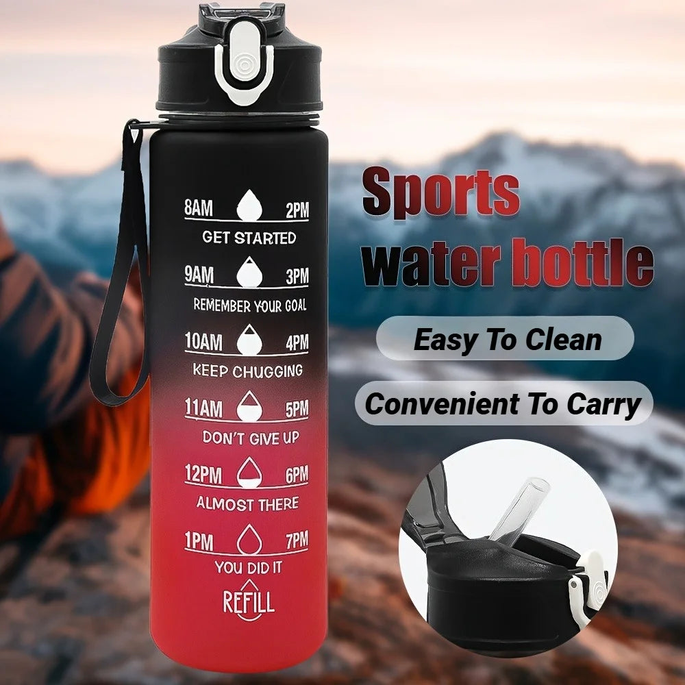 800ML Large Capacity Sports Water Bottle Leak Proof Plastic Drinking Cup With Scale Suitable For Travel Fitness Leakproof